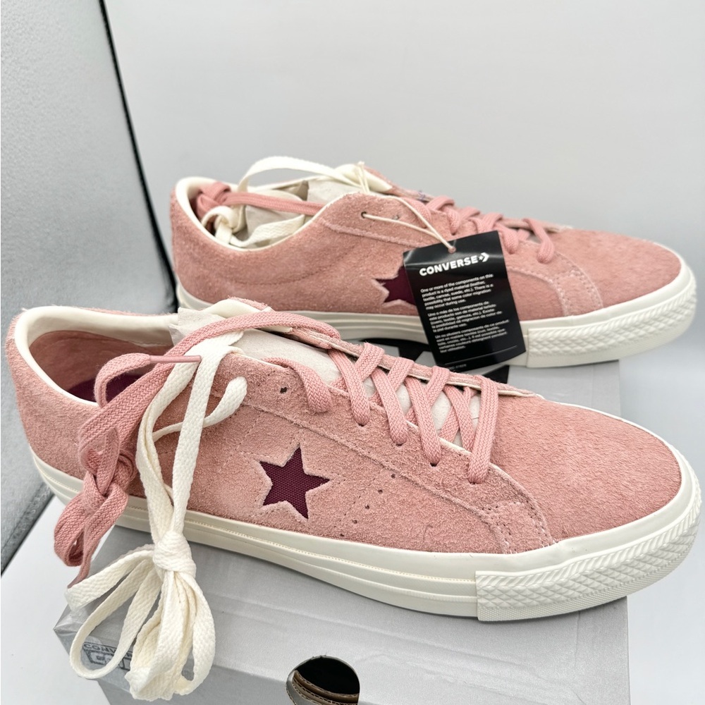 NWT Converse One Star Pro OX Shoes Cherry Vision Canyon Dusk Pink Suede Leather - Picture 9 of 16